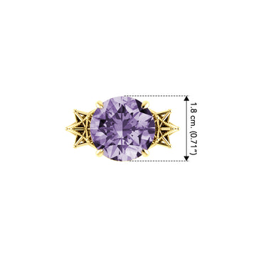 Sacred Hexagon Solid Yellow Gold Cocktail Ring GRI1697